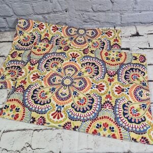 Fiesta Vibrant Multicolor Placemats Set Of 2 EUC Geometric Mandala Print